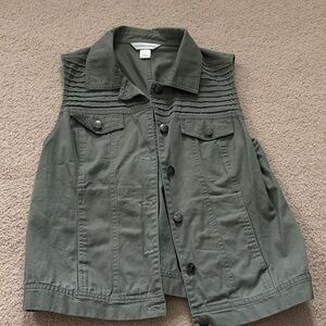 Army Green Denim Vest